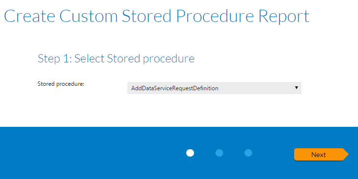 Select Stored Procedure Panel